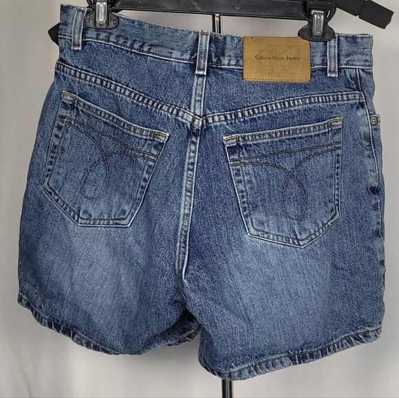 Calvin Klein Denim Shorts Women Size 8 Vintage 90s Mom Jean High Rise Blue - Picture 2 of 5